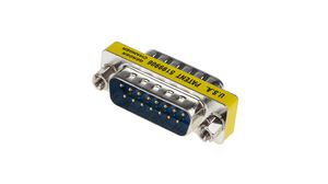 D-Sub Adapter, Silver, D-Sub 9-Pin Plug / D-Sub 15-Pin Plug